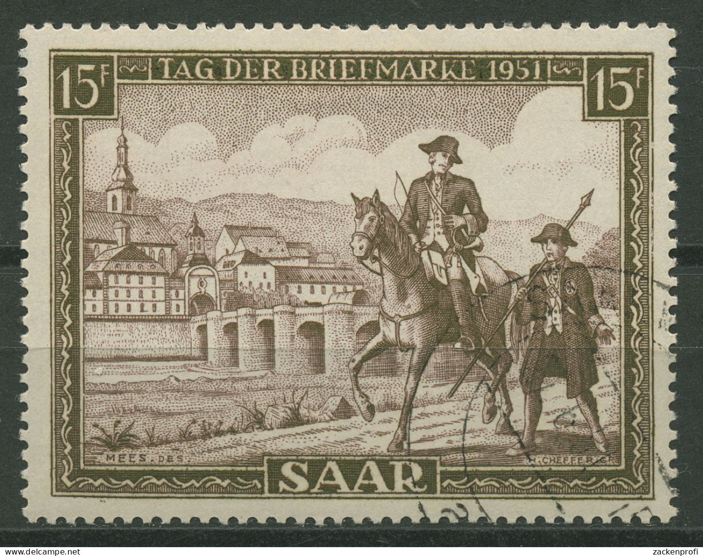 Saarland 1951 Tag Der Briefmarke 305 Gestempelt - Oblitérés