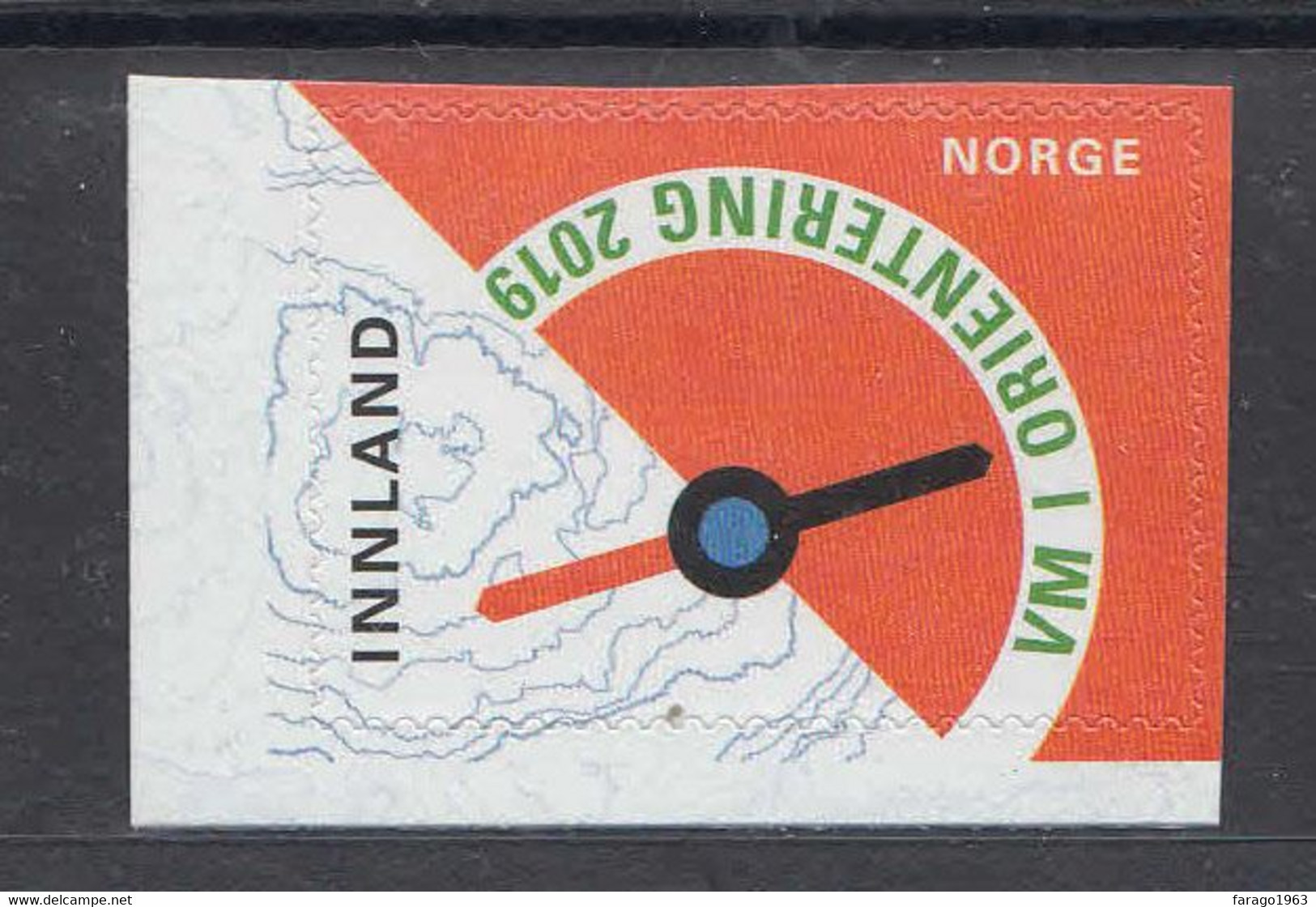 2019 Norway Orienteering Compass Maps Complete Set Of 1  MNH @ BELOW FACE VALUE - Unused Stamps