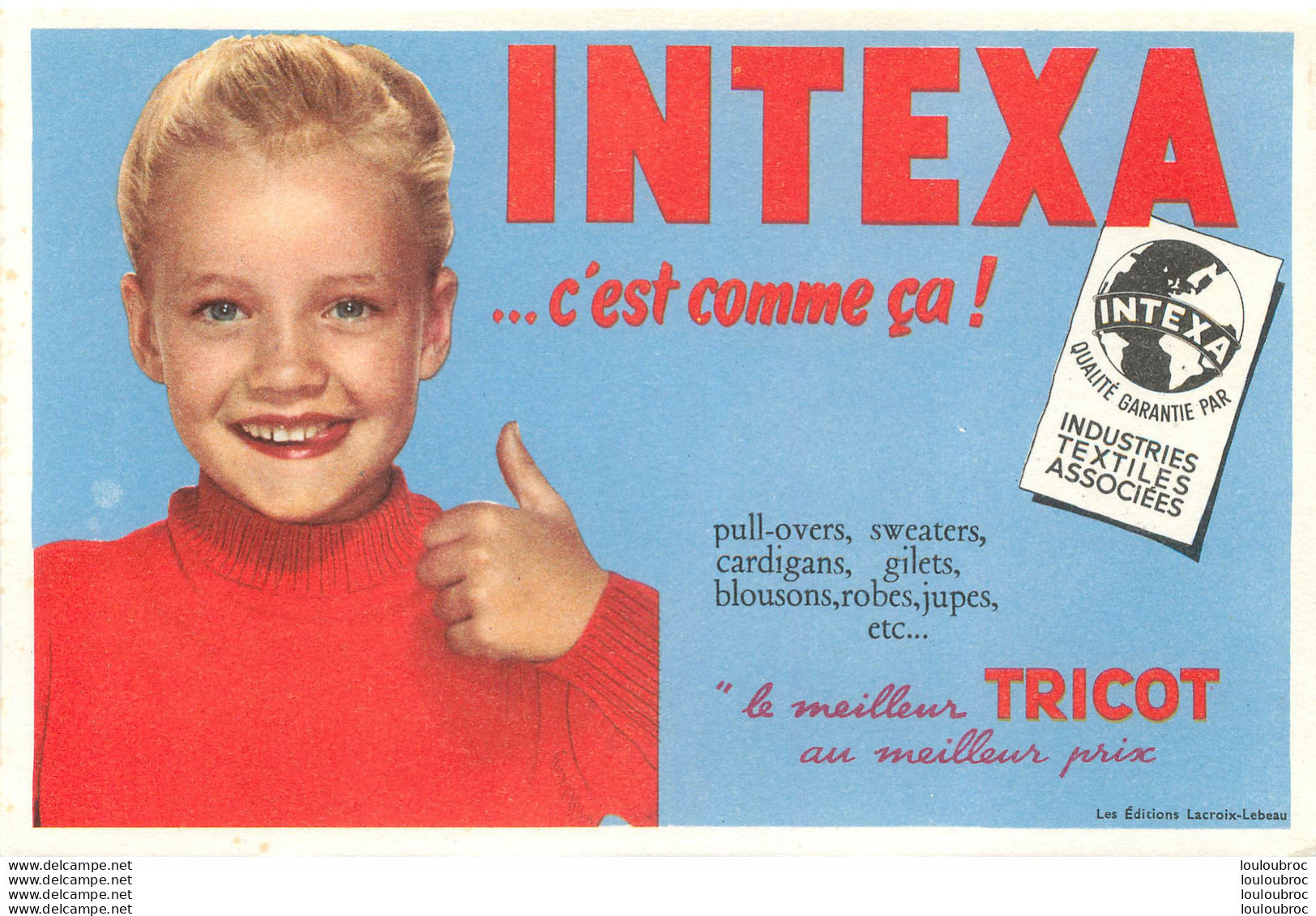 BUVARD  INTEXA LE MEILLEUR TRICOT - Textile & Vestimentaire
