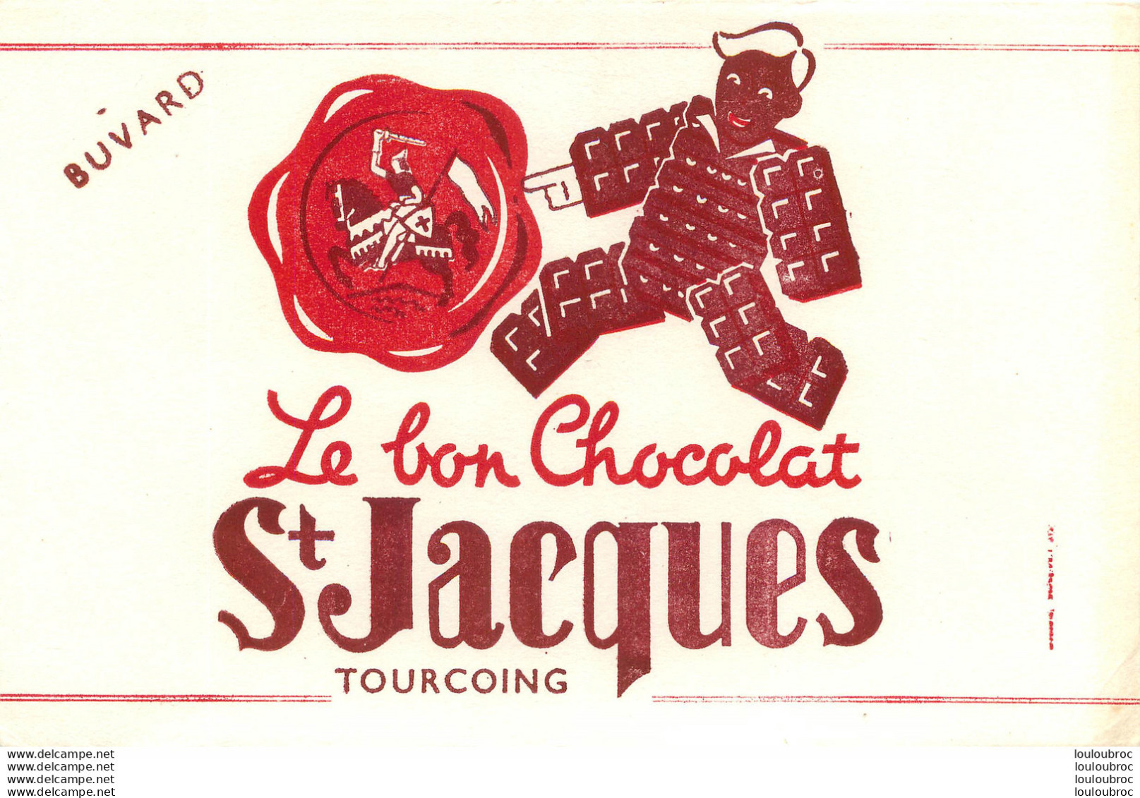 BUVARD CHOCOLAT SAINT JACQUES TOURCOING - Chocolade En Cacao