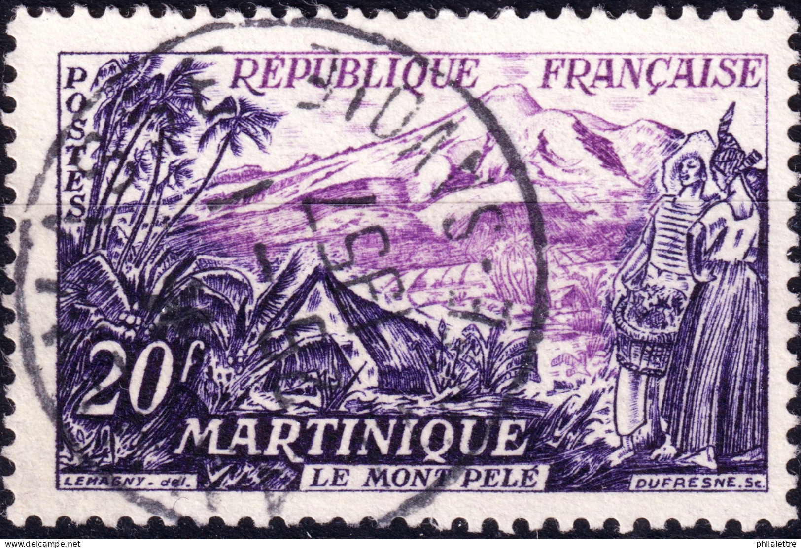 FRANCE - 1957 TàD "ANNEMASSE / HAUTE SAVOIE" (type A7) Sur Yv.1041 20fr Martinique - Used Stamps