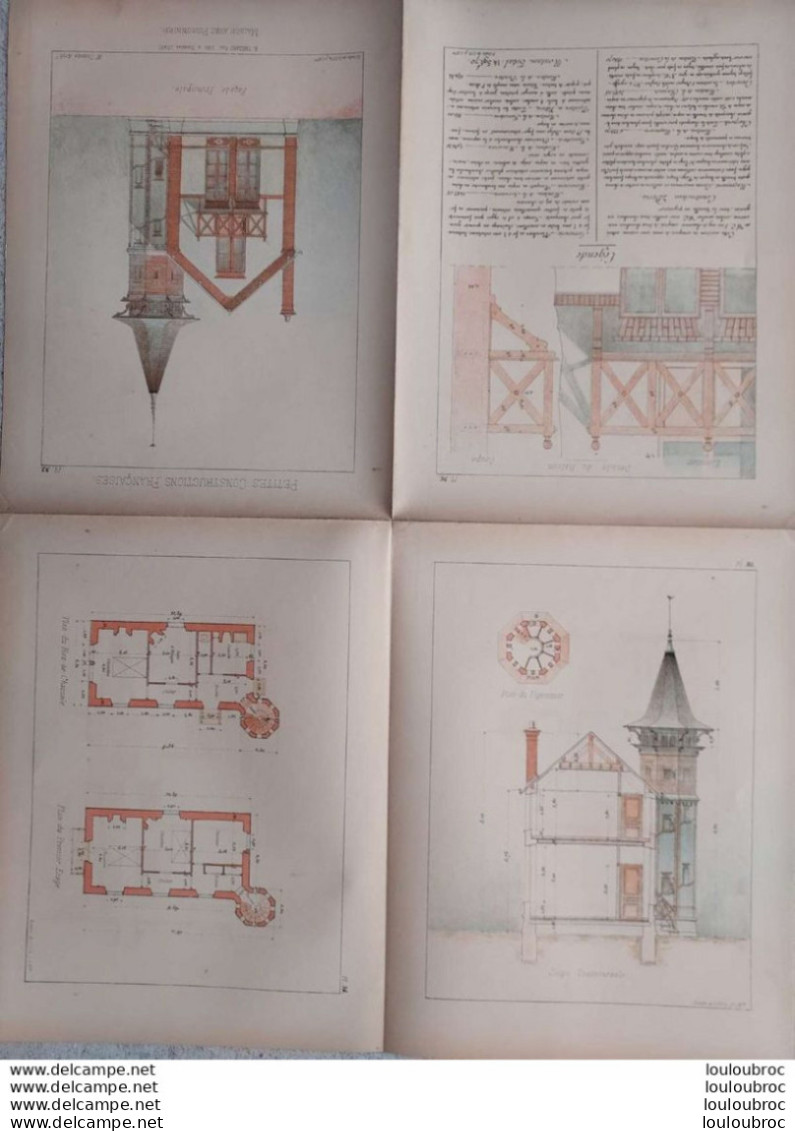 PETITES CONSTRUCTIONS FRANCAISES PL. 93 A 96   EDIT. THEZARD MAISON AVEC PIGEONNIER - Architettura