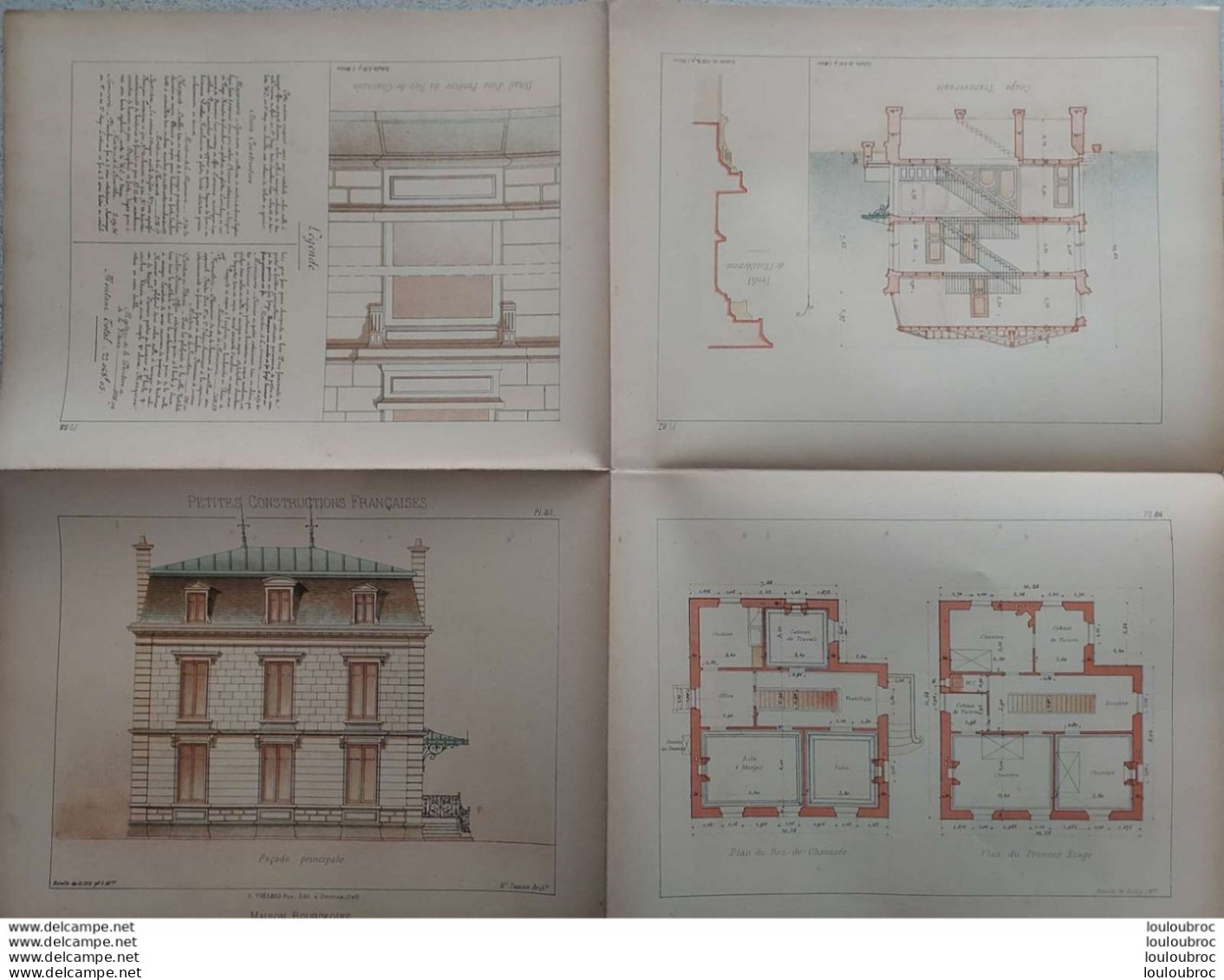 PETITES CONSTRUCTIONS FRANCAISES PL. 85 A 88   EDIT. THEZARD MAISON BOURGEOISE - Architectuur