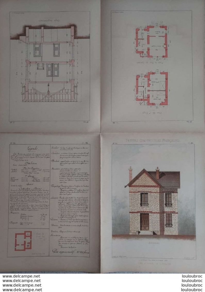 PETITES CONSTRUCTIONS FRANCAISES PL. 25 A 28    EDIT. THEZARD PIED A TERRE DE CAMPAGNE - Architecture