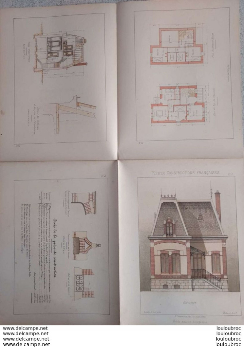 PETITES CONSTRUCTIONS FRANCAISES PL. 1 A 4   EDIT. THEZARD PETITE MAISON BOURGEOISE - Architektur