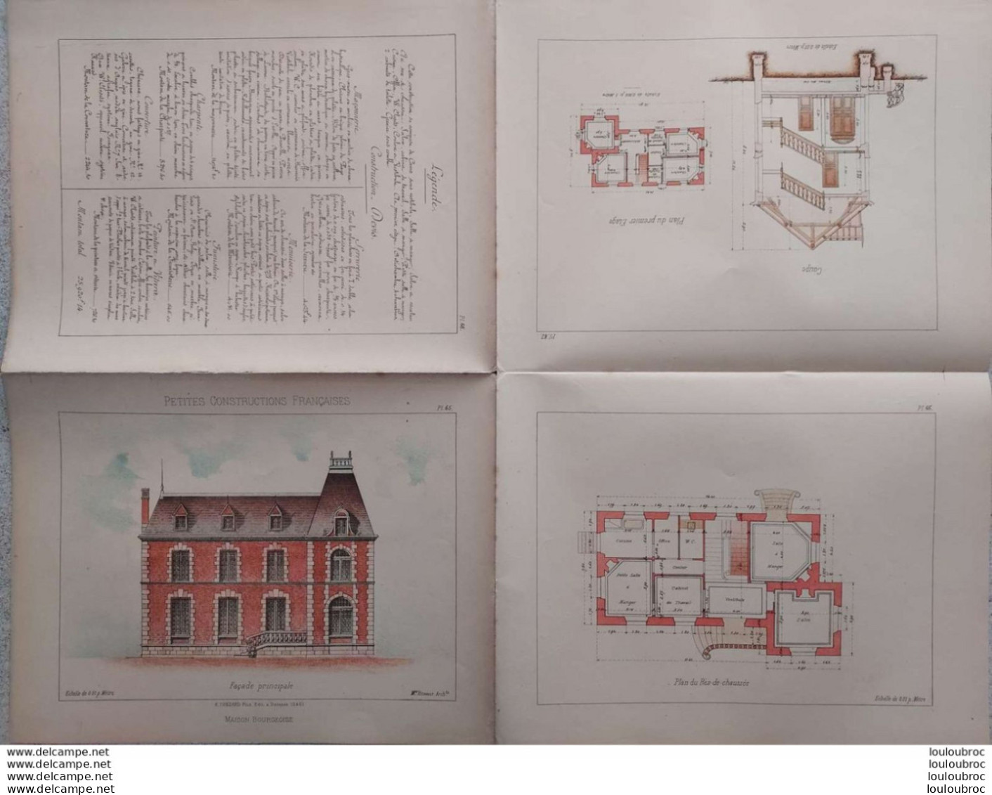 PETITES CONSTRUCTIONS FRANCAISES PL. 65 A 68   EDIT. THEZARD MAISON BOURGEOISE - Architecture