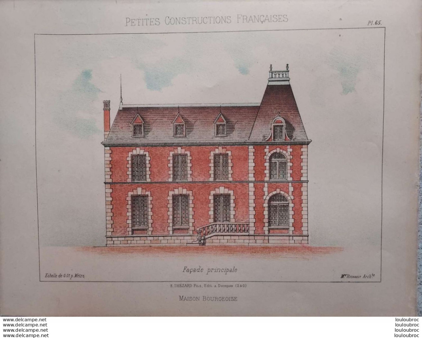 PETITES CONSTRUCTIONS FRANCAISES PL. 65 A 68   EDIT. THEZARD MAISON BOURGEOISE - Architecture