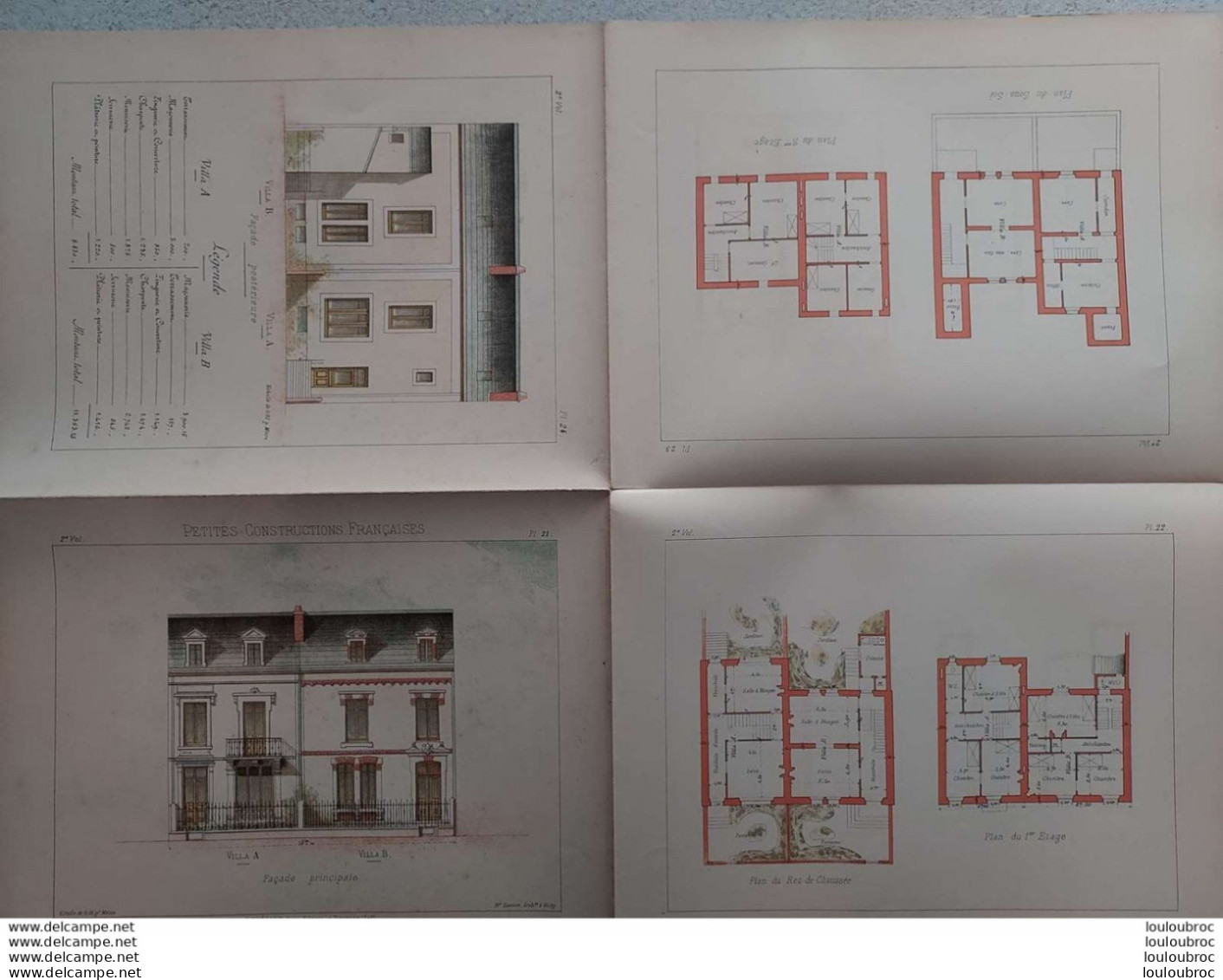 PETITES CONSTRUCTIONS FRANCAISES PL. 21 A 24  EDIT. THEZARD PETITES VILLAS MITOYENNES - Architektur