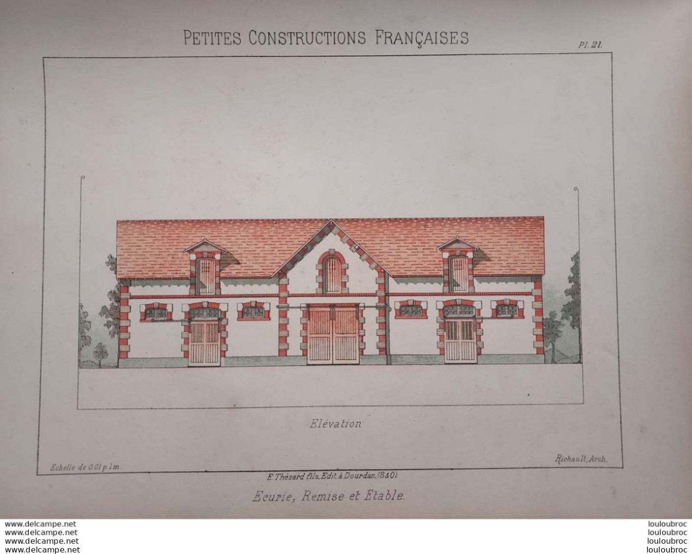 PETITES CONSTRUCTIONS FRANCAISES PL. 21 A 24    EDIT. THEZARD ECURIE REMISE ET ETABLE - Architektur