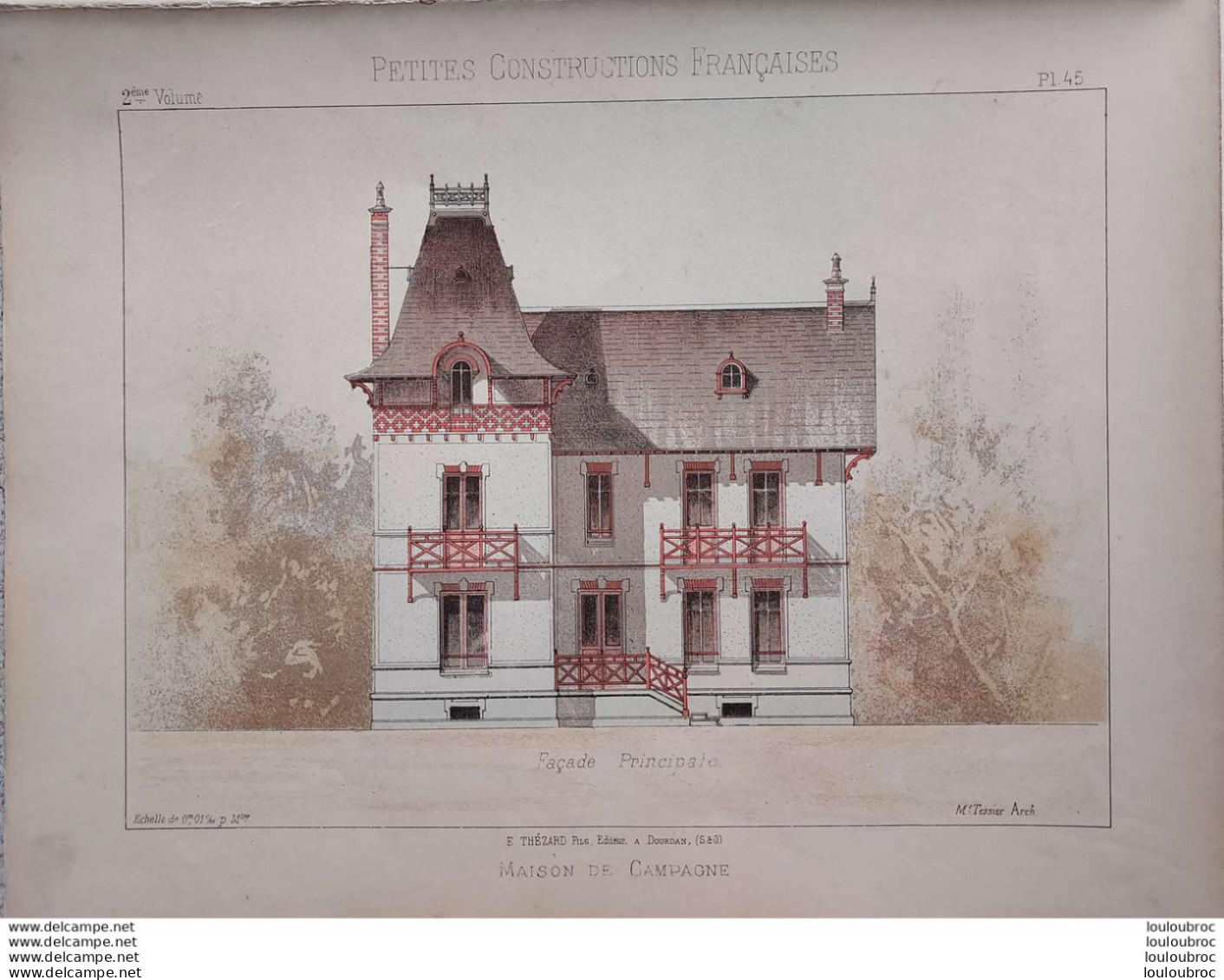 PETITES CONSTRUCTIONS FRANCAISES PL. 45 A 48 EDIT. THEZARD MAISON  DE CAMPAGNE - Architektur