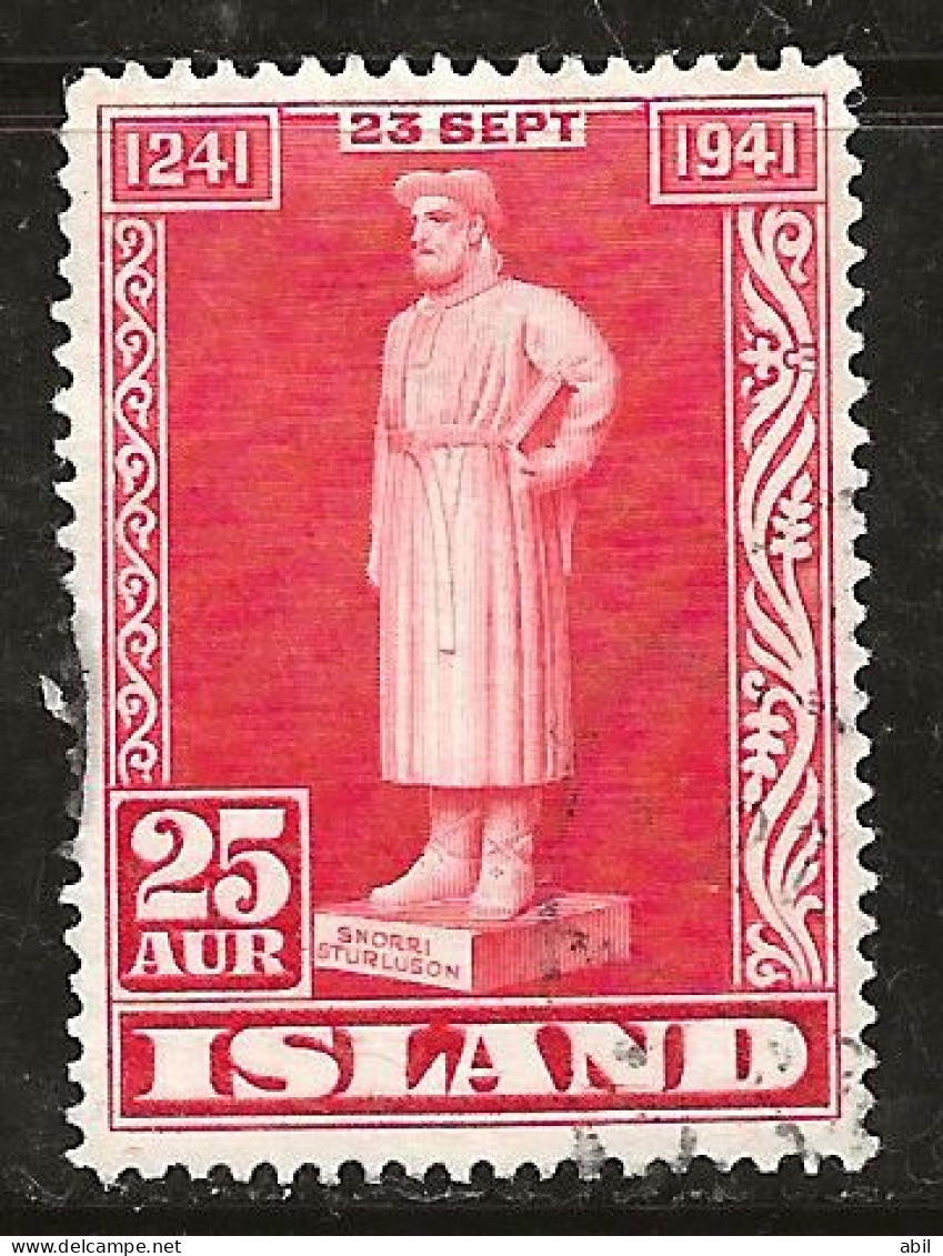 Islande 1941 N° Y&T : 199 Obl. - Usados