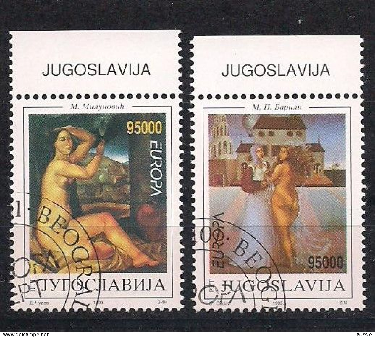Cept 1993 Yougoslavie Joegoslavie Yvertn° 2461-62 (o) Oblitéré Cote 6 € - 1993