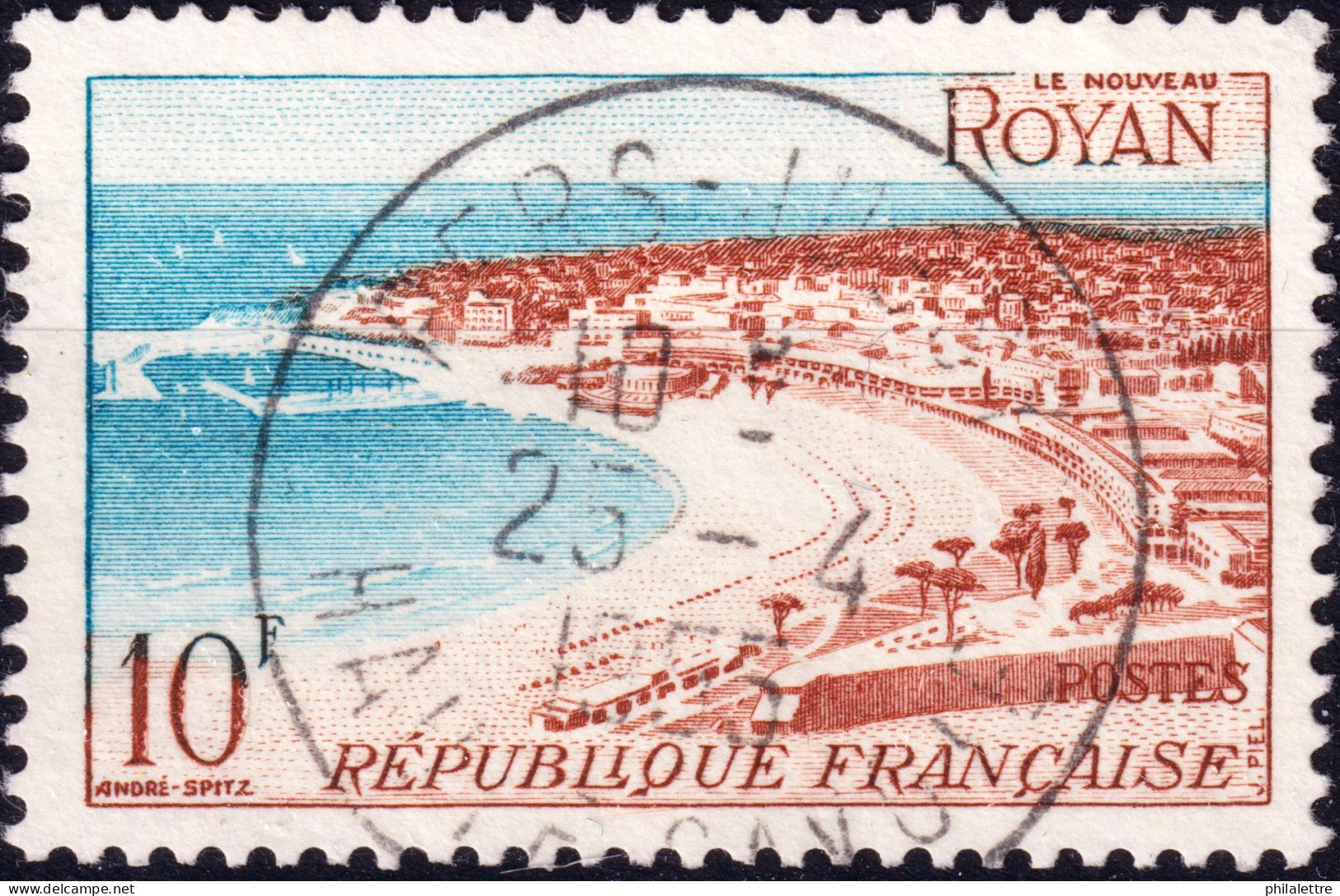 FRANCE - 1955 TàD "PERS-JUSSY / HAUTE SAVOIE" (type A7) Sur Yv.978 10fr Royan - Used Stamps