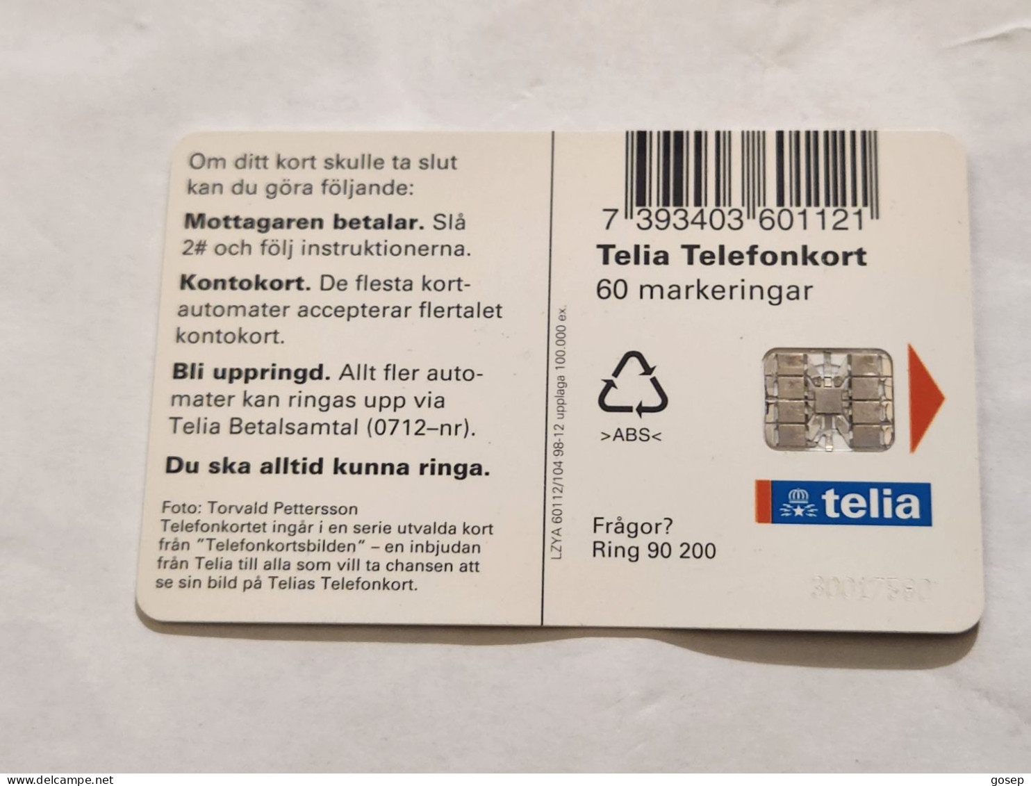 SWEDEN-(SE-TEL-060-0104A)-Splash!-Vattenplask(9)(Telefonkort 60)(tirage-100.000)(30017580)-used Card+1card Prepiad Free - Suecia