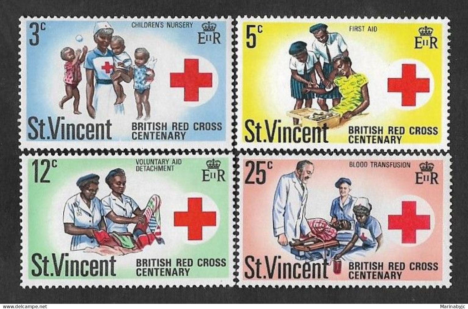 SD)ST. VINCENT  CENTENARY OF THE BRITISH RED CROSS, 4 STAMPS MNH - St.Vincent (1979-...)