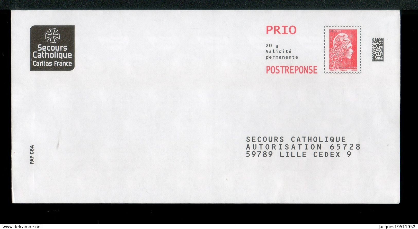 NJ-180 - Yzeult YZ (PRIO) - Secours Catholique - N° 232063 - Prêts-à-poster:Answer/Marianne L'Engagée