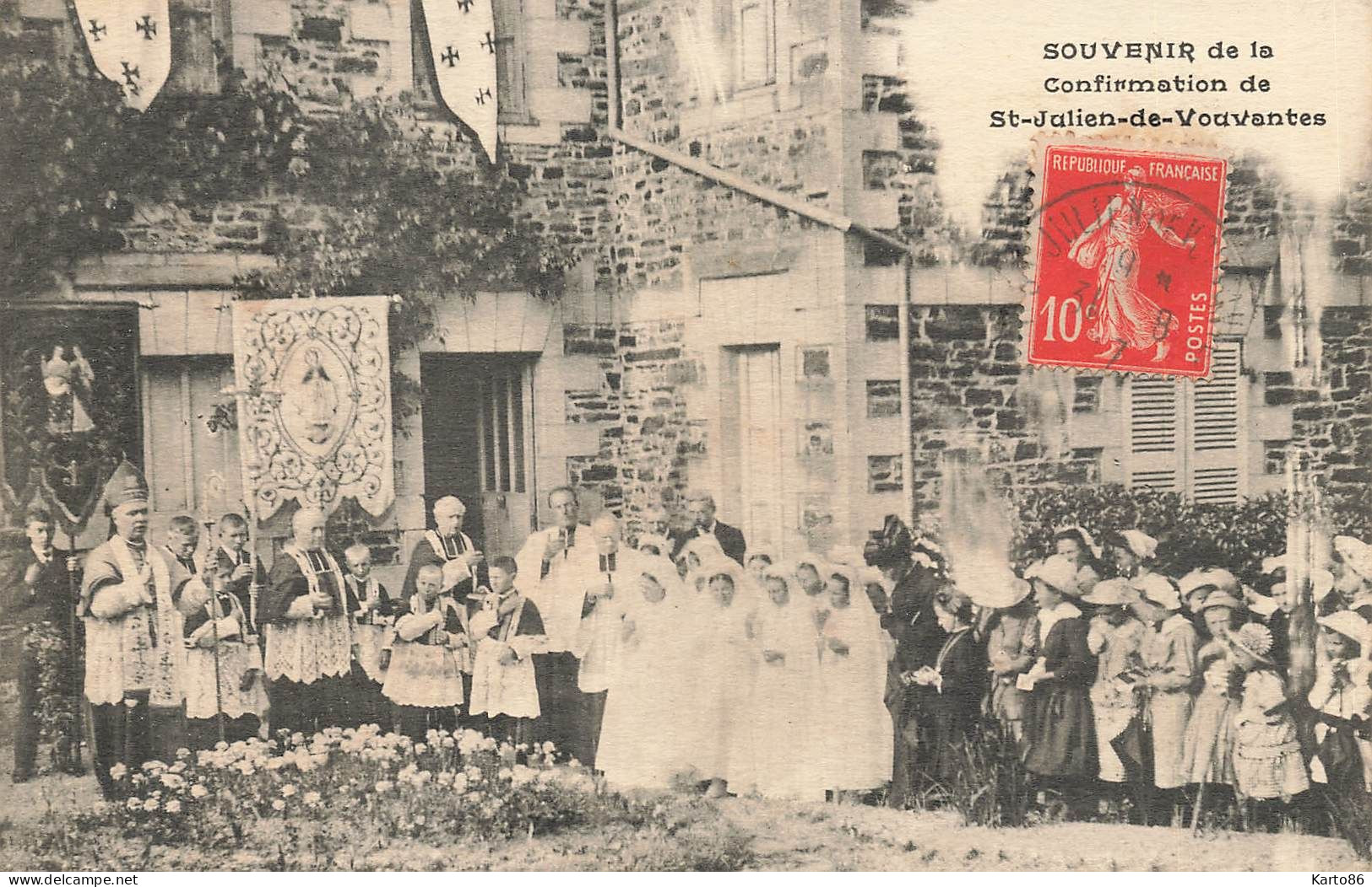 St Julien De Vouvantes * Souvenir De La Confirmation ! * Enfants Villageois - Saint Julien De Vouvantes