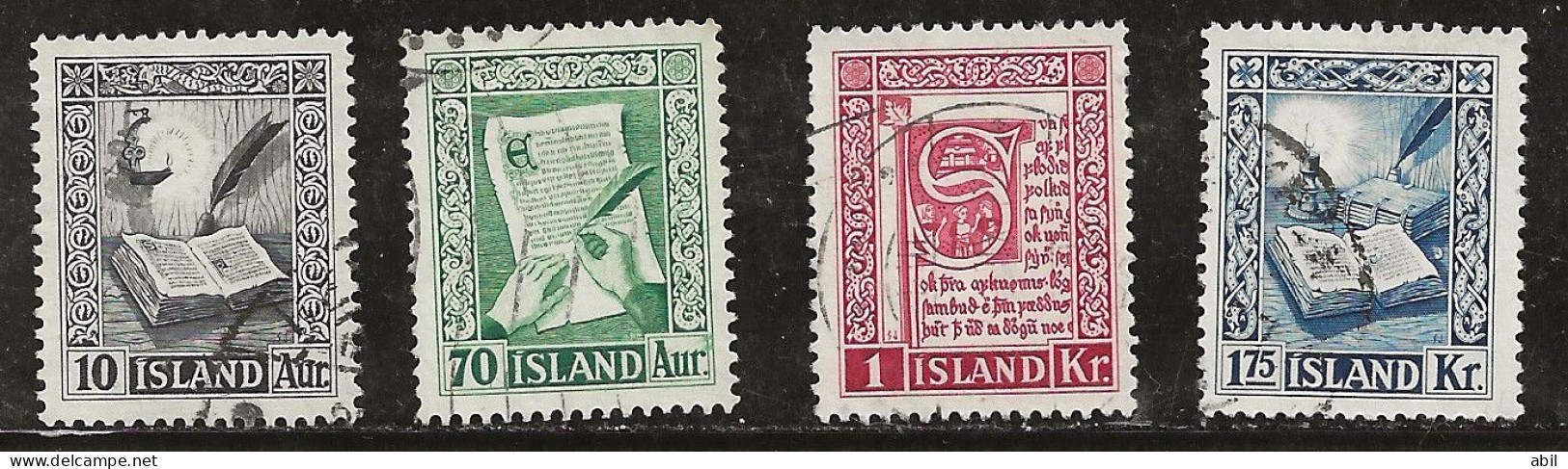 Islande 1953 N° Y&T : 245 à 248 Obl. - Usati