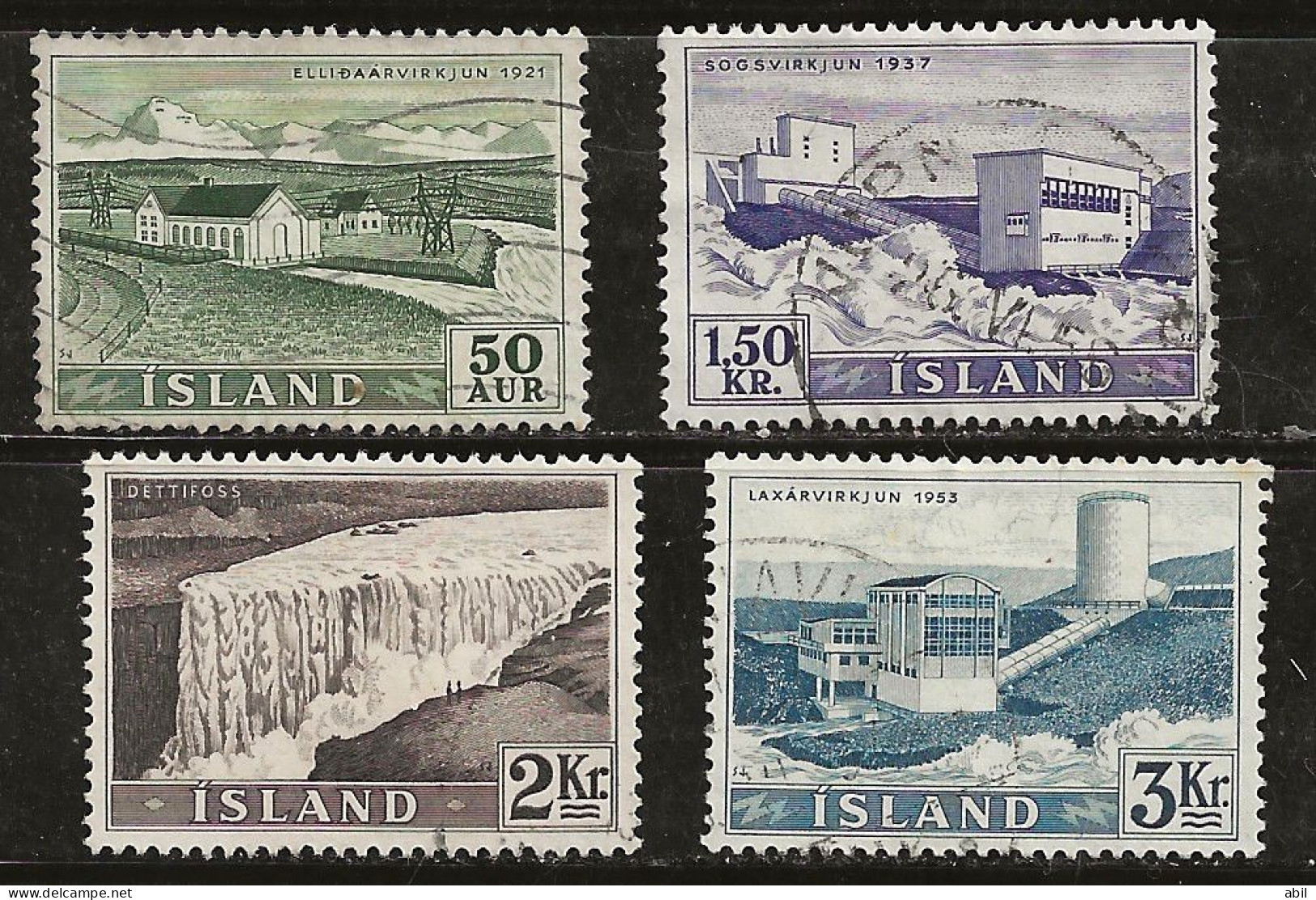 Islande 1956 N° Y&T : 262,264,265 Et 267 Obl. - Gebruikt