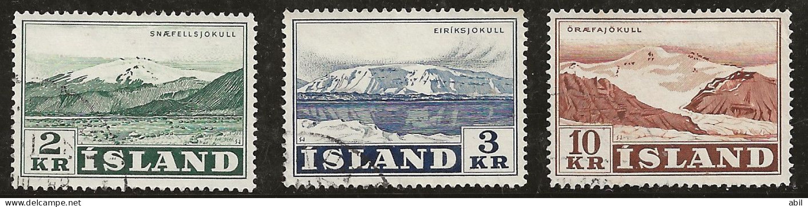 Islande 1957 N° Y&T : 274 à 276 Obl. - Oblitérés