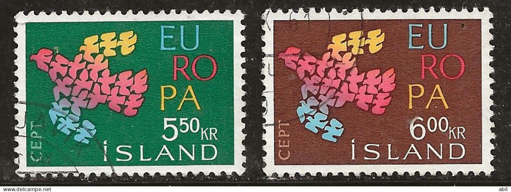 Islande 1961 N° Y&T : 311 Et 312 Obl. - Gebruikt