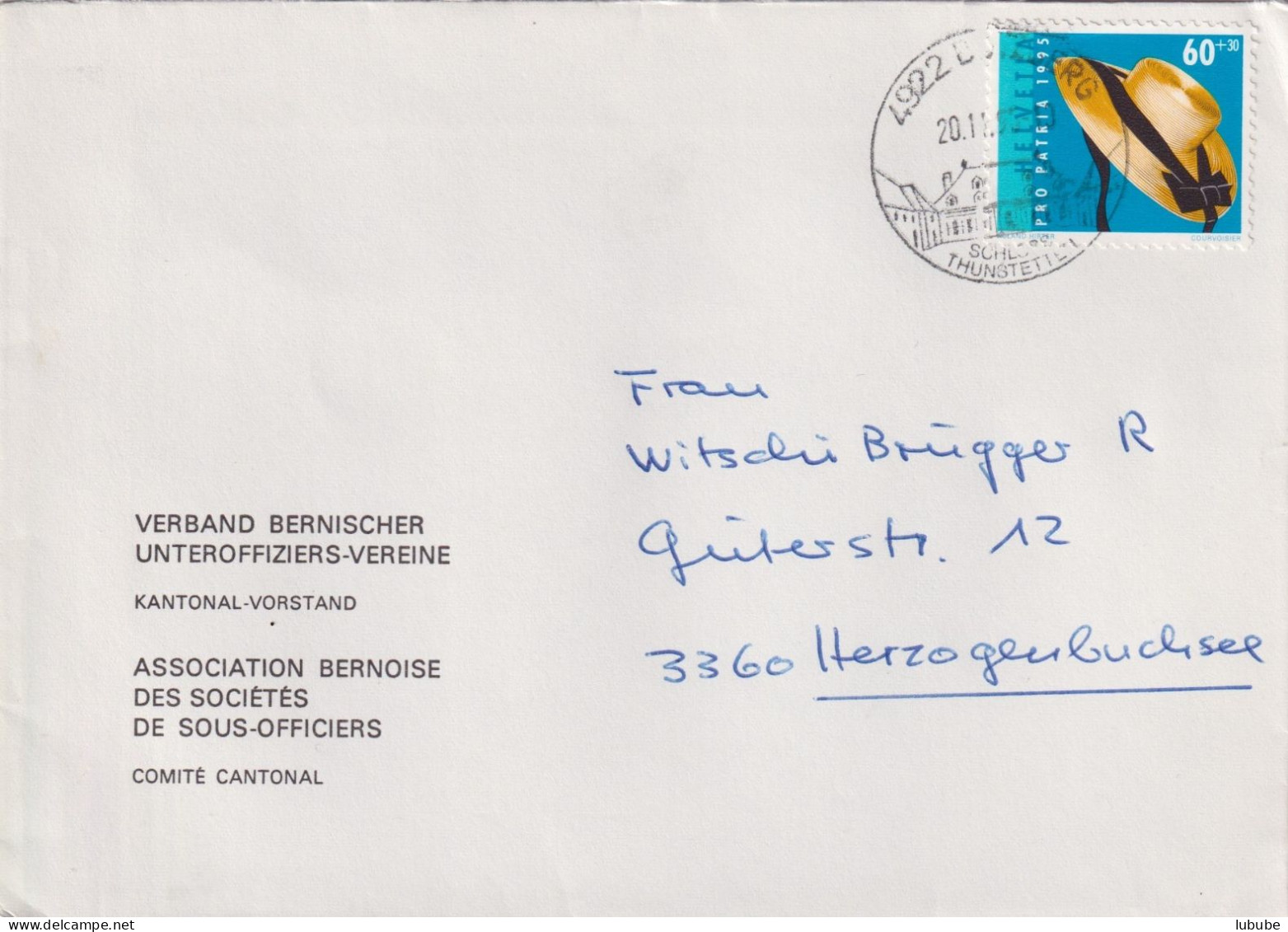 Motiv Brief  "Verband Bernischer UO-Vereine, Bützberg"         1995 - Briefe U. Dokumente