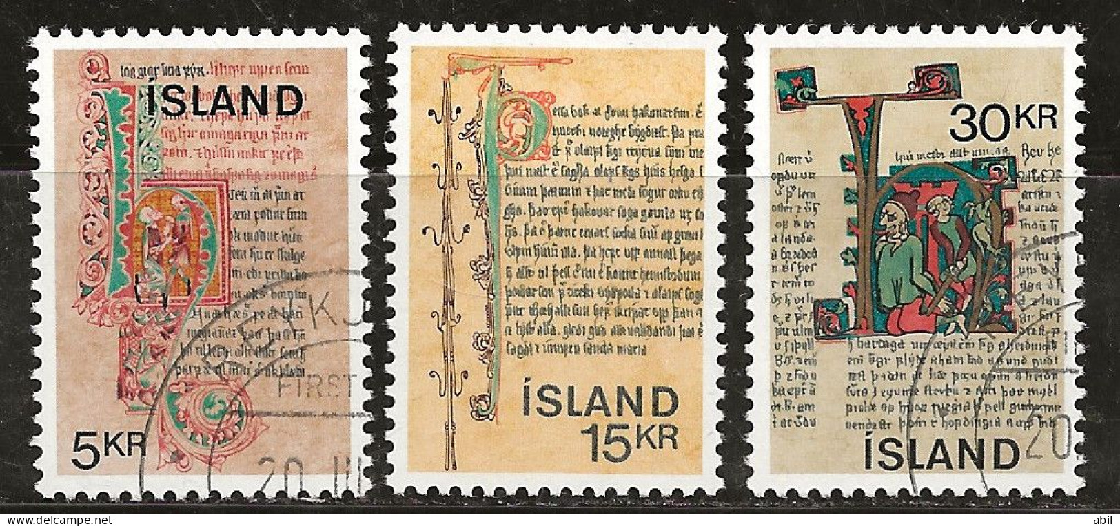 Islande 1970 N° Y&T : 392 à 394 Obl. - Oblitérés