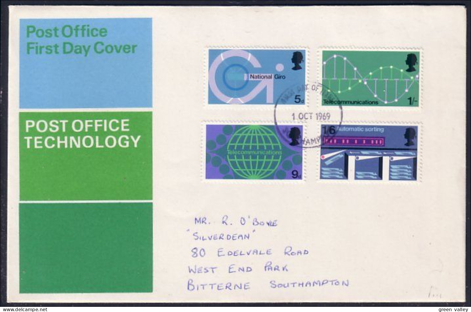 G-B Post Office Technology FDC Cover To Southampton ( A90 972) - 1952-1971 Pre-Decimale Uitgaves