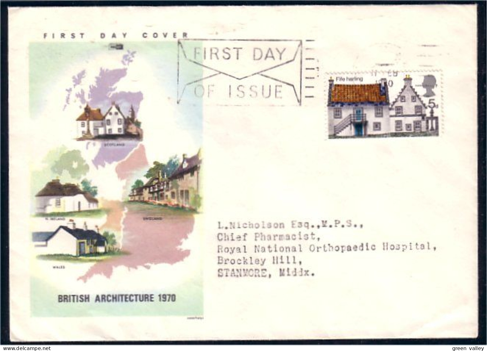 G-B British Architecture FDC Cover ( A90 973) - 1971-1980 Dezimalausgaben