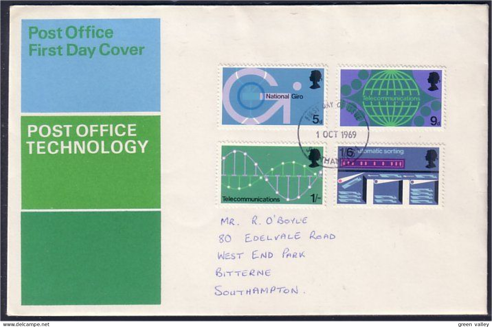 G-B Post Office Technology FDC Cover To Southampton ( A90 971) - 1952-1971 Pre-Decimale Uitgaves