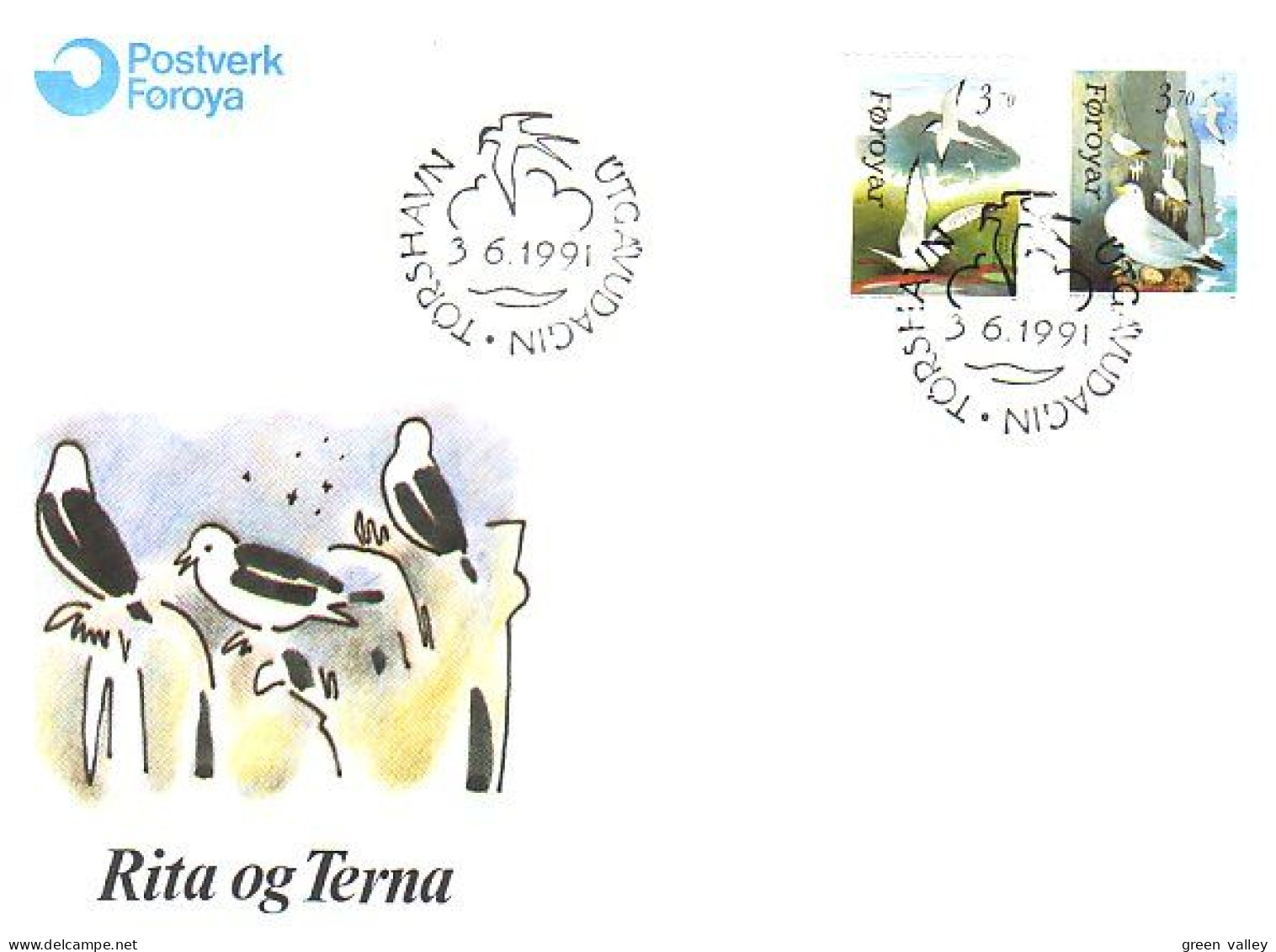 Foroyar Sea Birds Mouettes FDC Cover ( A90 867) - Möwen