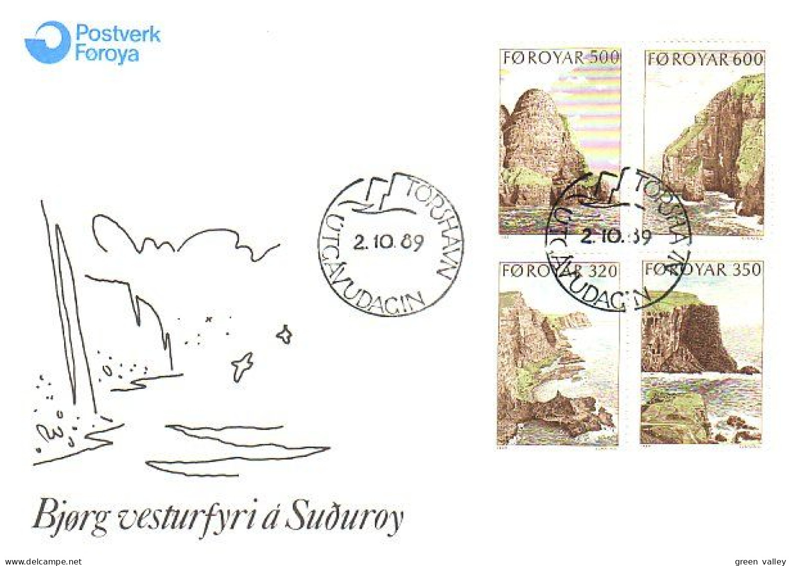 Foroyar Seaside Landscapes Bord De Mer FDC Cover ( A90 854) - Andere & Zonder Classificatie