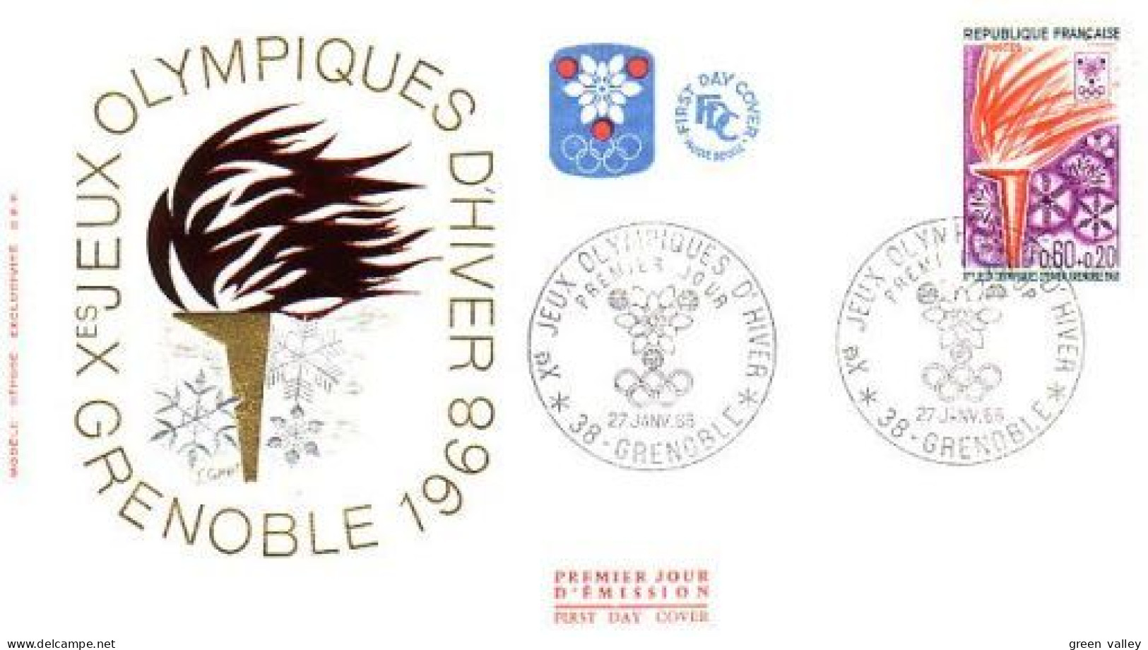 France Grenoble 68 Flamme FDC Cover ( A90 791) - Figure Skating