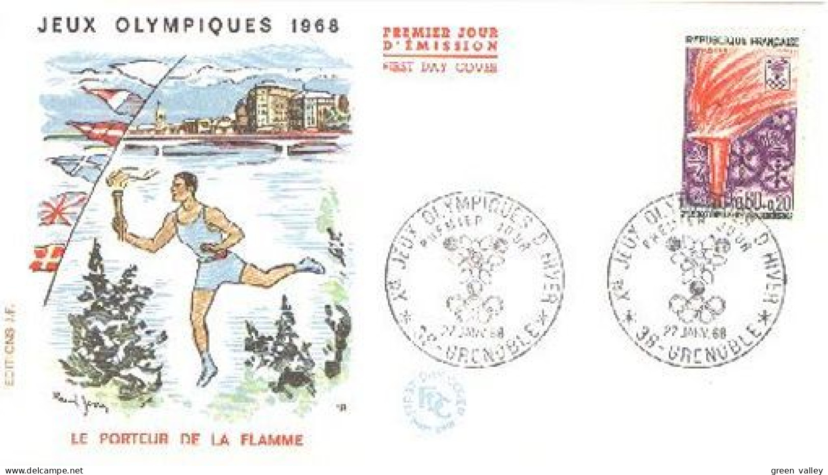 France Grenoble 68 Flamme FDC Cover ( A90 792) - Eiskunstlauf