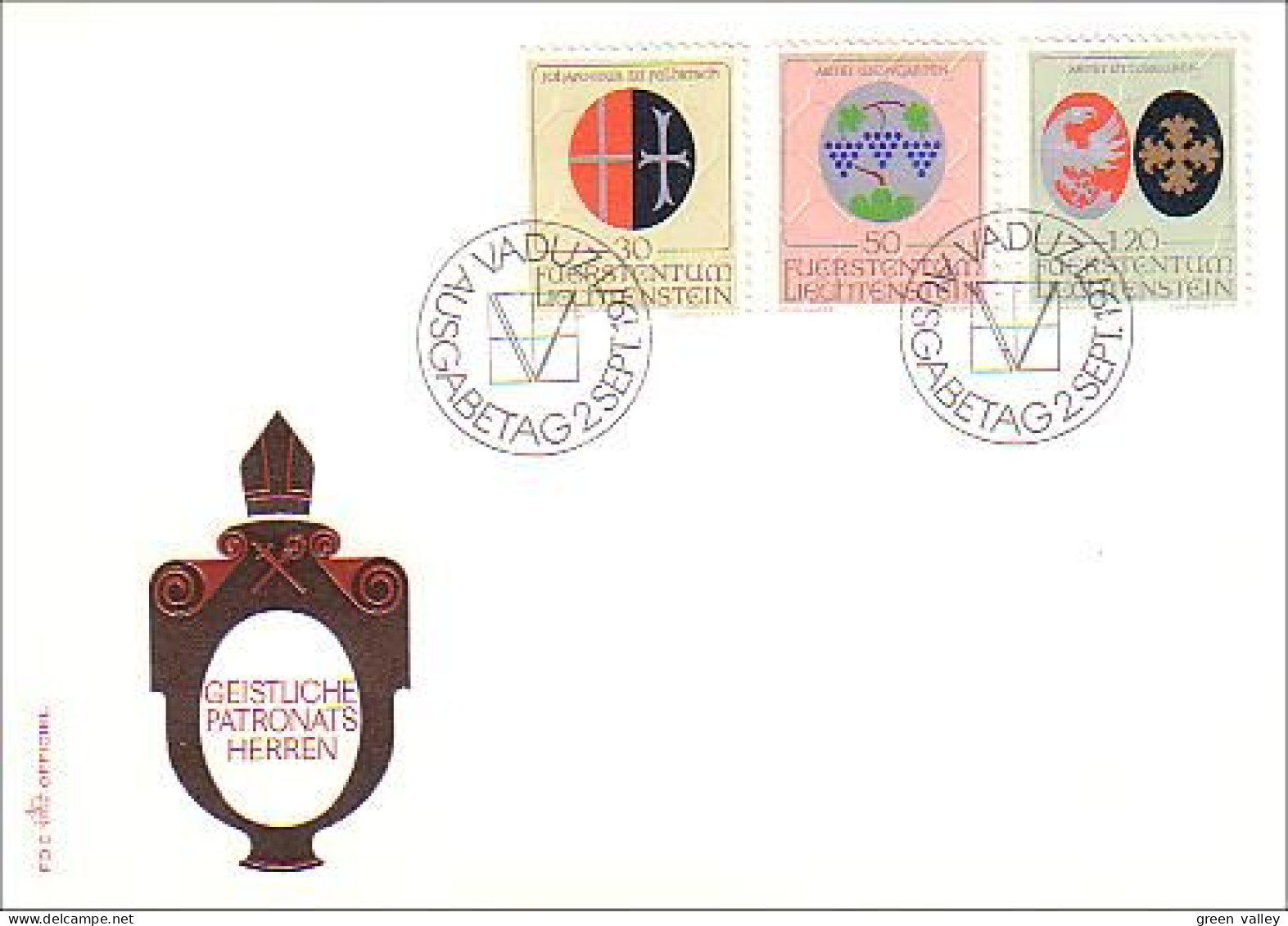 Liechtenstein 3 Armoiries 3 Coats Of Arms FDC Cover ( A90 647) - Francobolli