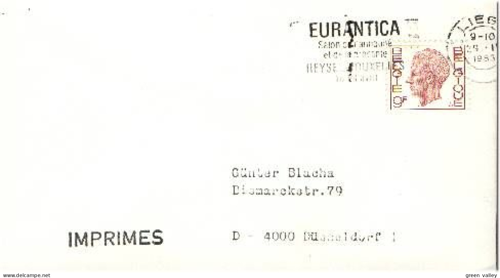 Enveloppe 1983 Liege EURANTICA Salon De L'antiquité Et De La Brocante HEYSEL-BRUXELLES ( A90 609) - Sellados Mecánicos