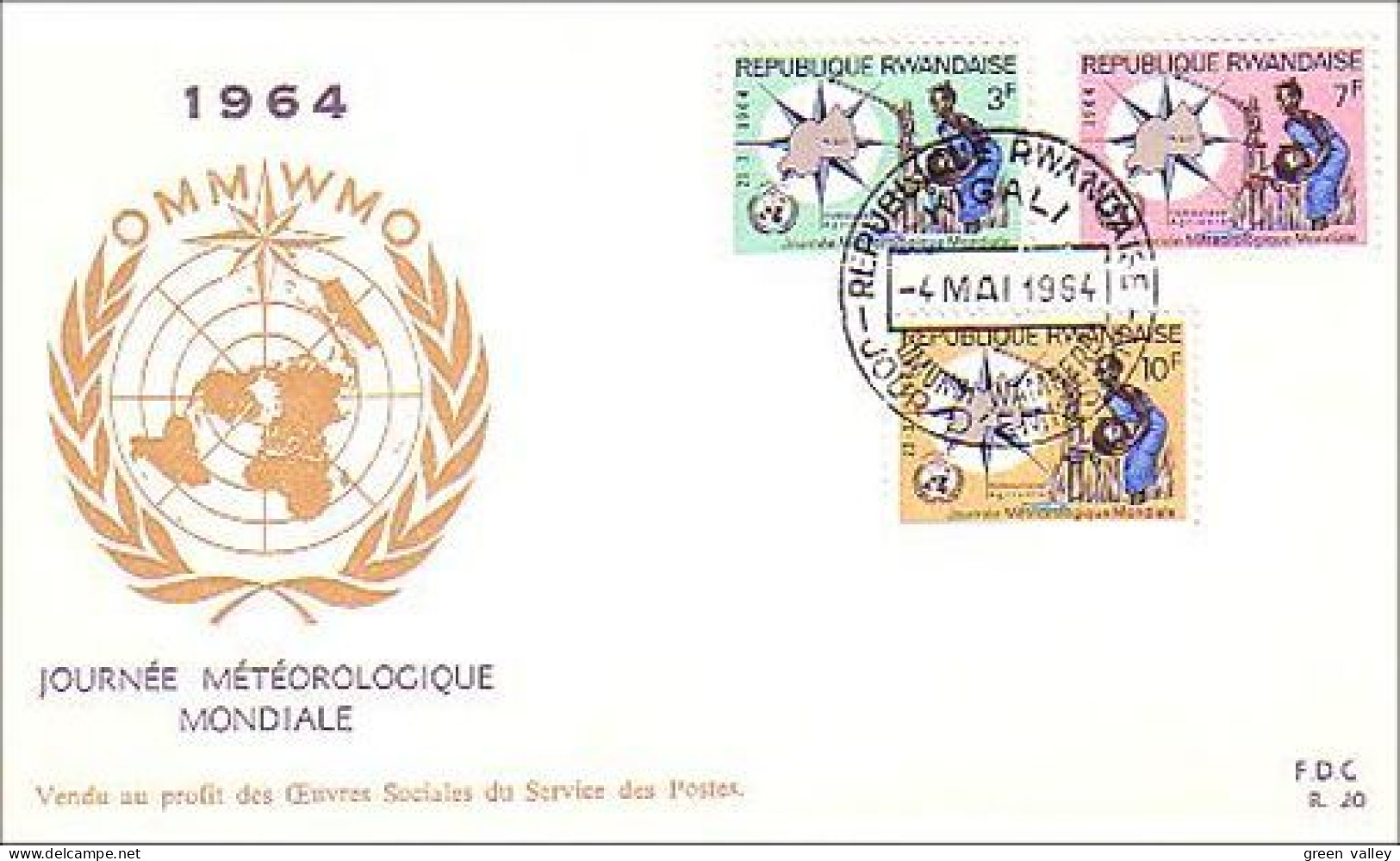 Rwanda 1964 Journee Meteo Mondiale World Meteorological Day FDC Cover ( A90 576) - Sonstige & Ohne Zuordnung