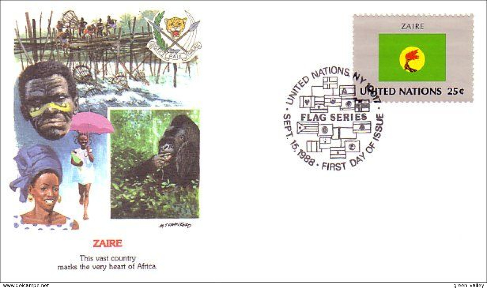 Zaire Flag Drapeau Gorillas Gorille FDC Cover ( A90 246) - Buste