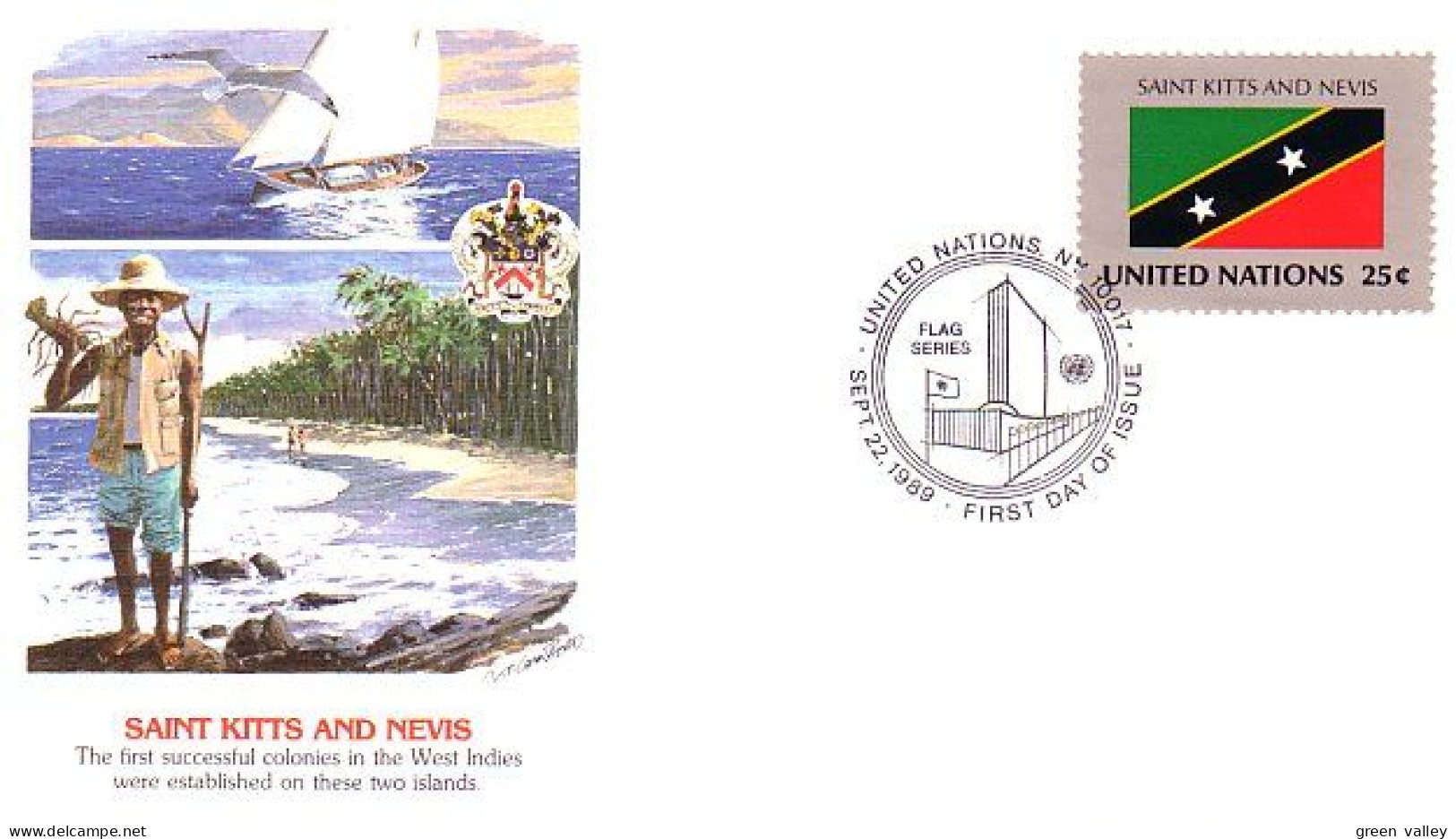 St Kitts Nevis Flag Drapeau FDC Cover ( A90 189) - Omslagen