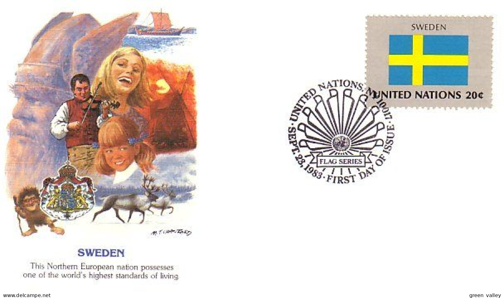 Sweden Flag Drapeau FDC Cover ( A90 229) - Buste