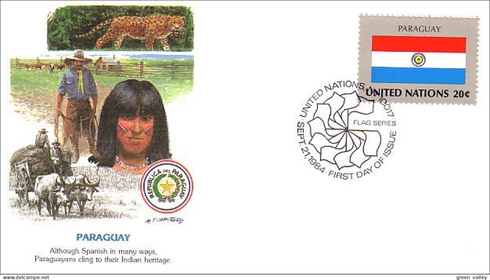 Paraguay Flag Drapeau Jaguar FDC Cover ( A90 211) - Buste