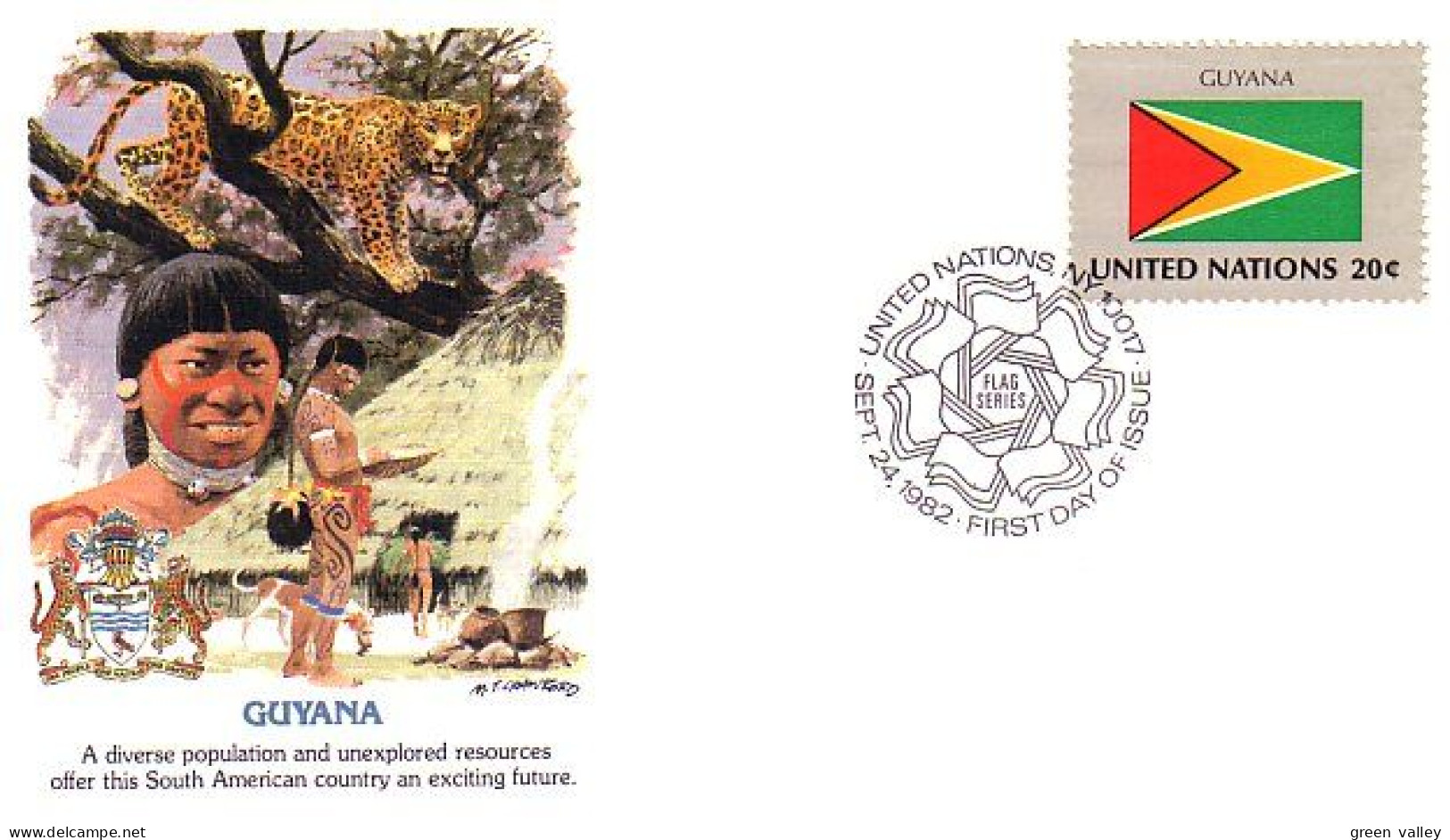 Guyana Flag Drapeau Jaguar FDC Cover ( A90 174) - Enveloppes