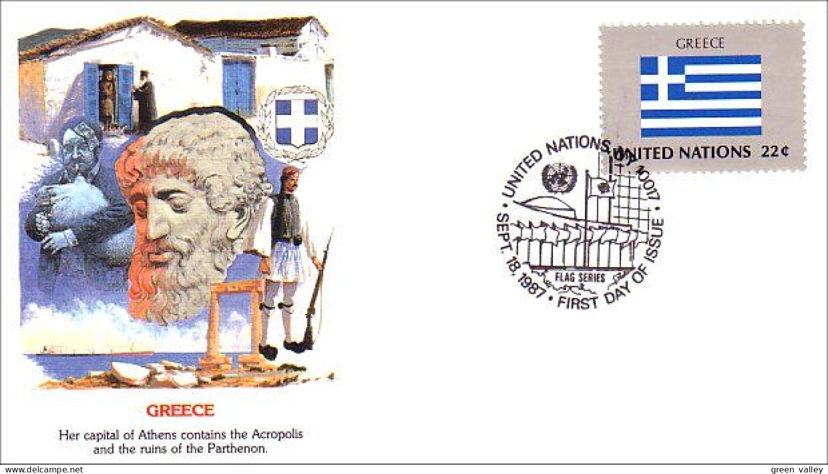 Greece Flag Drapeau History FDC Cover ( A90 169) - Sobres