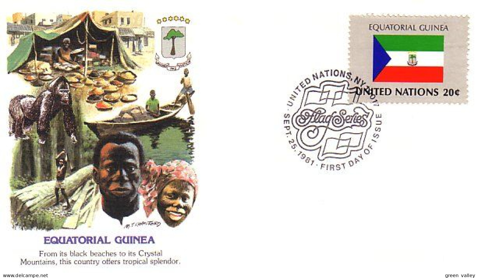 Equatorial Guinea Flag Drapeau Gorillas FDC Cover ( A90 173) - Omslagen