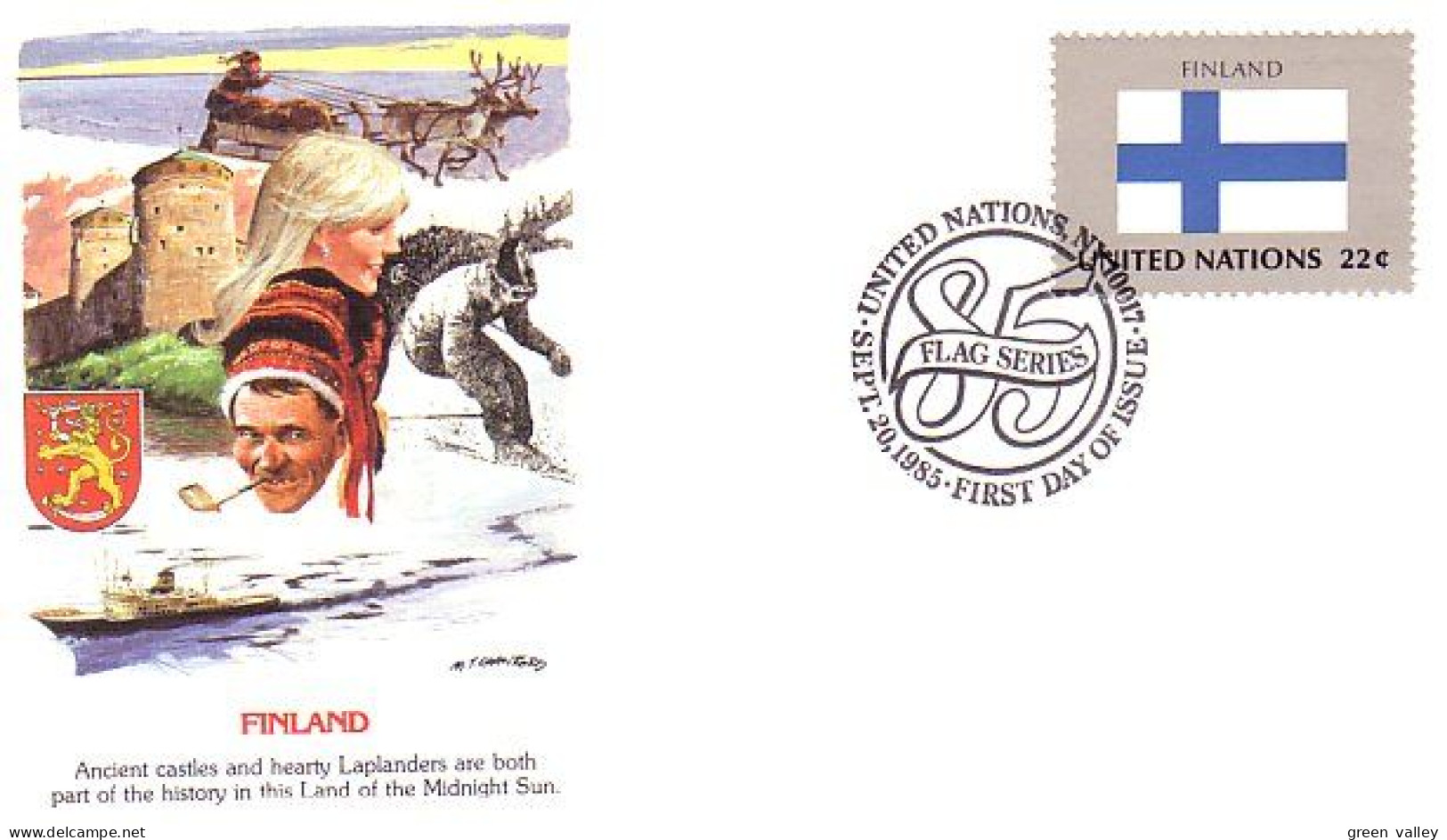 Finland Flag Drapeau Reindeer Sleigh Traineau Rennes FDC Cover ( A90 162) - Enveloppes