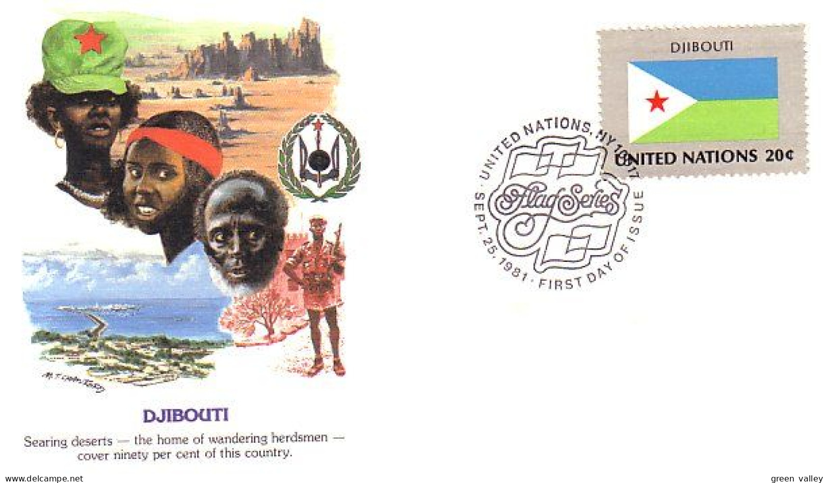 Djibouti Flag Drapeau Desert FDC Cover ( A90 157) - Omslagen