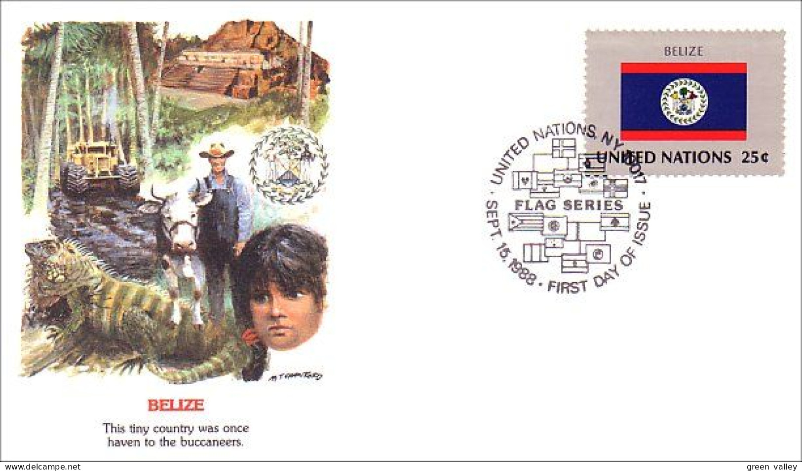 Belize Flag Drapeau Iguane FDC Cover ( A90 135) - Enveloppes