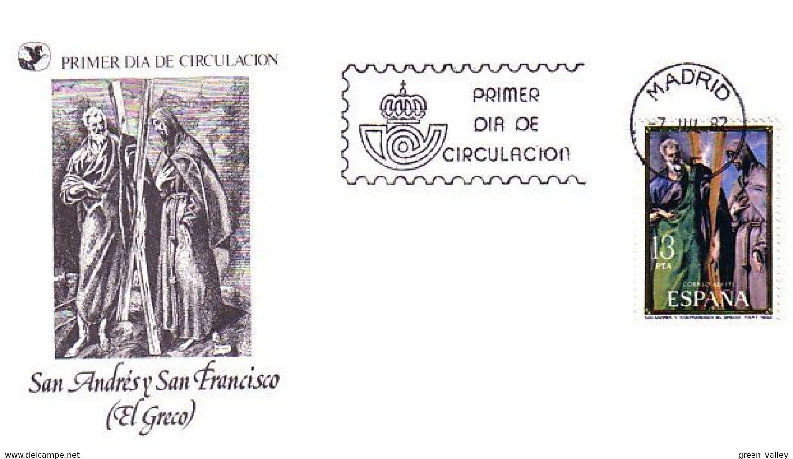 Espagne St Andre St Francisco El Greco FDC Cover ( A90 122) - Religión
