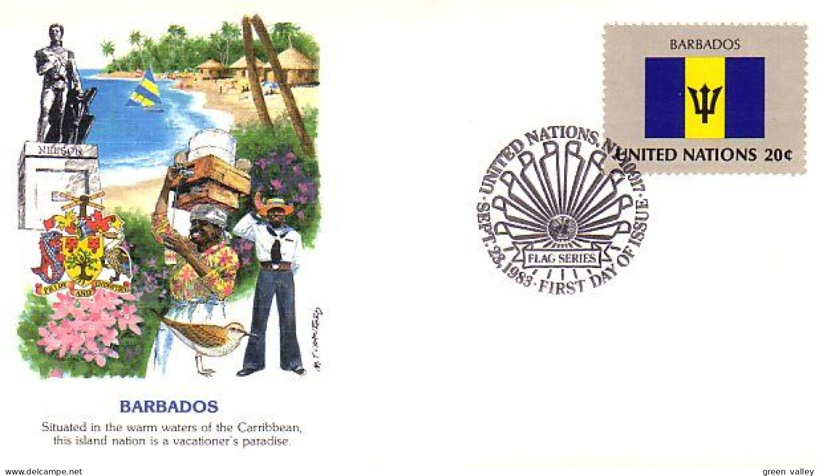 Barbados Flag Drapeau Nelson FDC Cover ( A90 133) - Omslagen