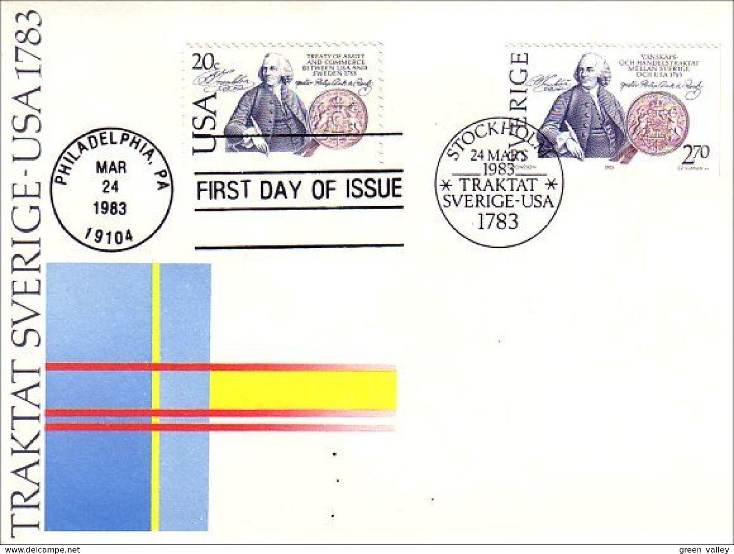 USA - Sweden Commerce Treaty 1783 FDC Cover ( A90 95) - Emissions Communes